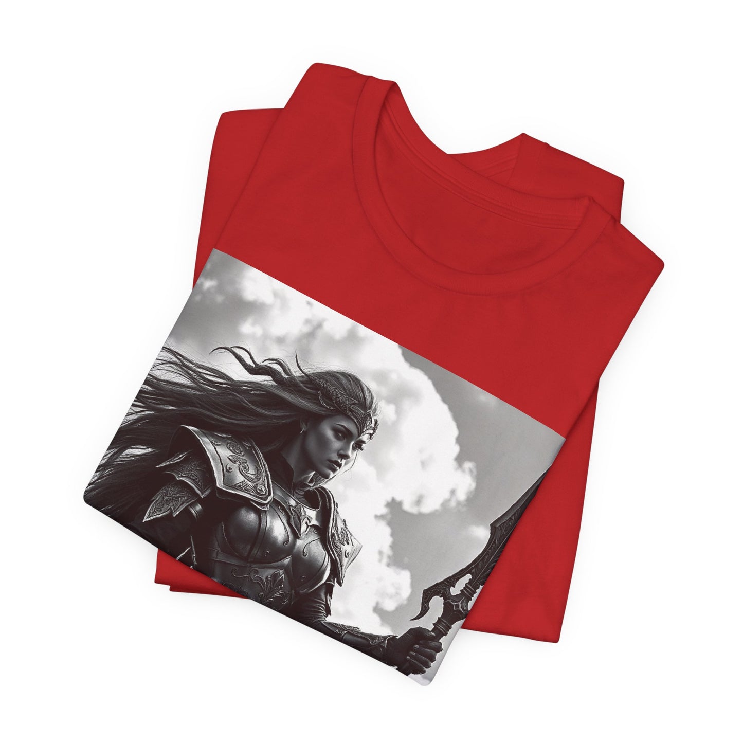 Valkyrie Warrior T-Shirt – Mythic Female Armor Art Tee