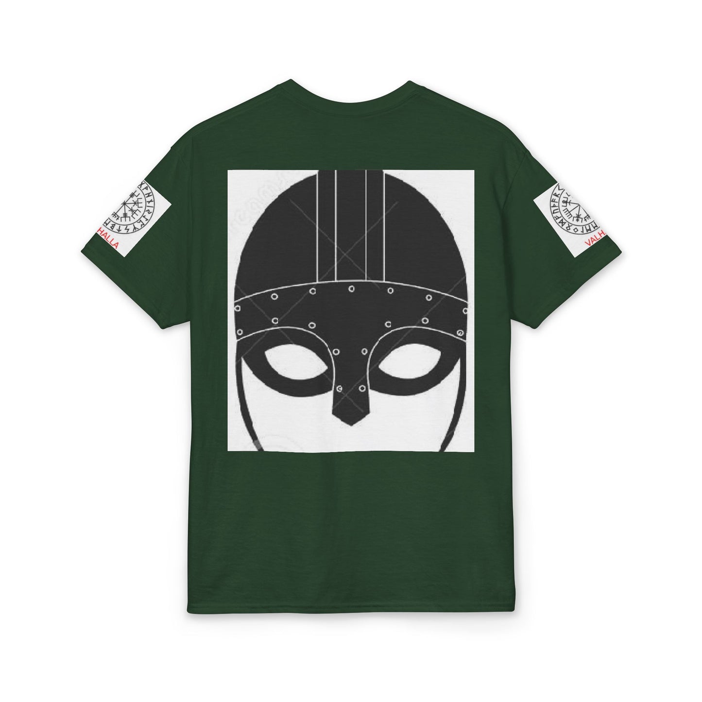 Viking Helmet Graphic T-Shirt — Norse Mask Illustration Tee