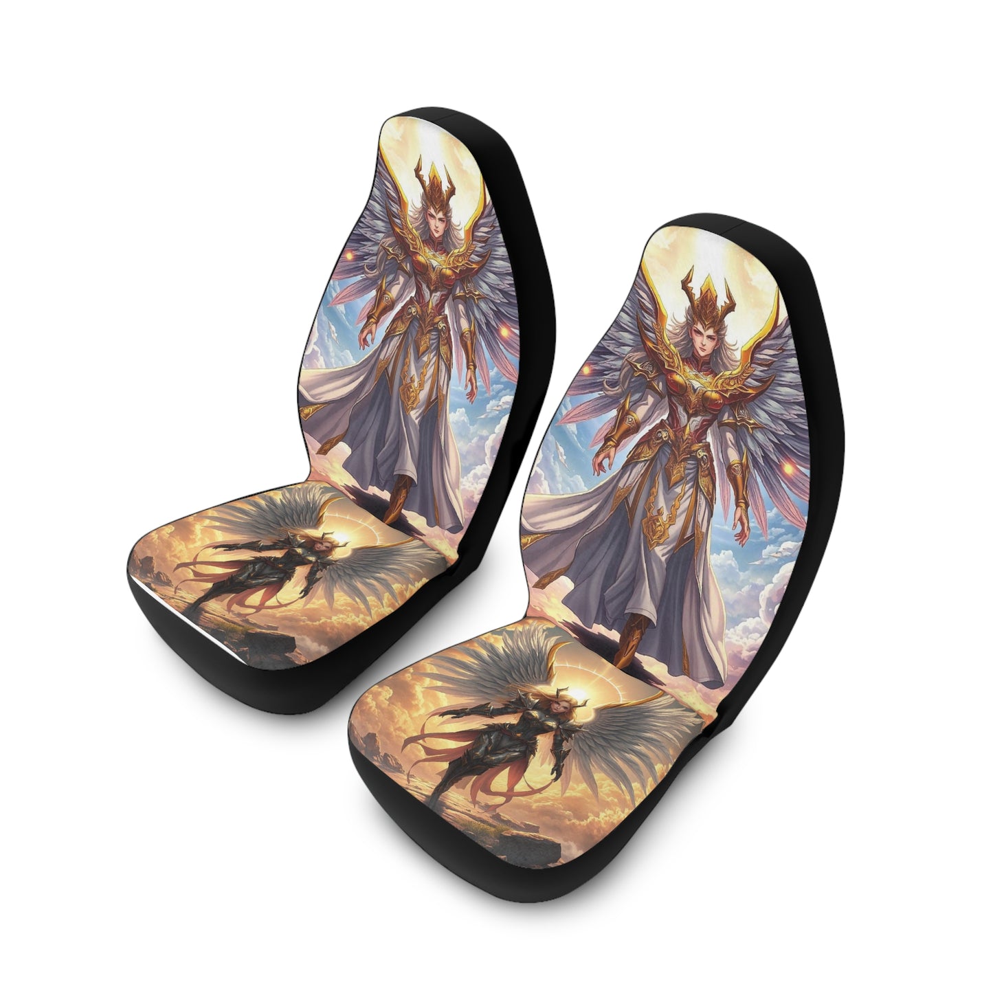 Angel Warrior Car Seat Covers — Fantasy Guardian Polyester Front Seat Protector