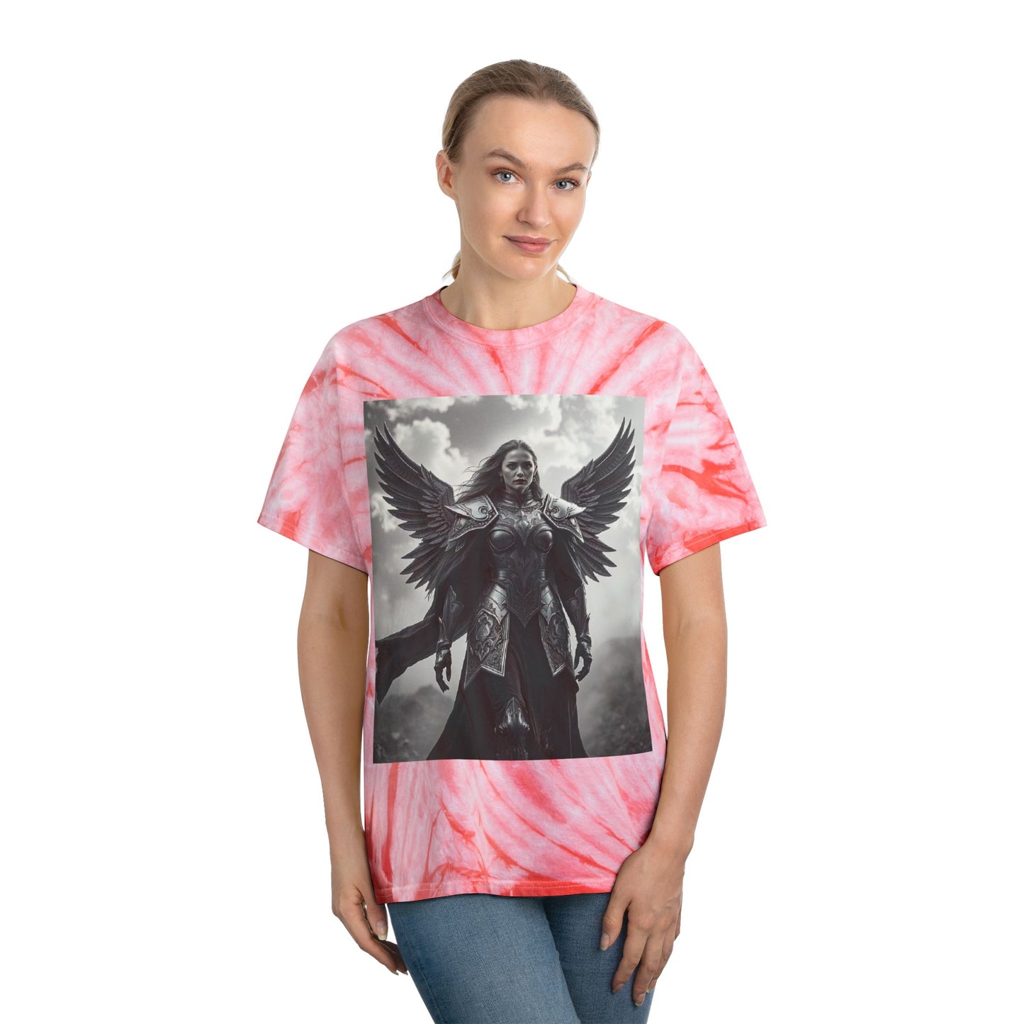 Angel Warrior Tie-Dye Tee — Yellow Cyclone Graphic T-Shirt
