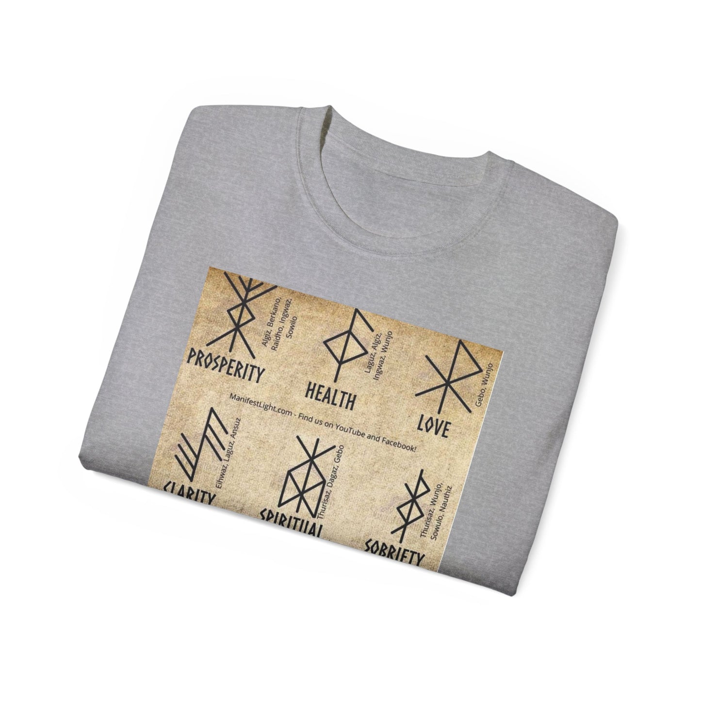 Runic Symbols T‑Shirt — Prosperity, Health & Protection Viking Rune Grid Tee