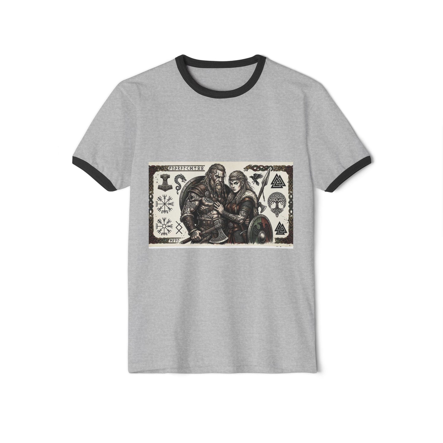 Viking Family Ringer T-Shirt — Norse Shieldmaiden & Warrior Design