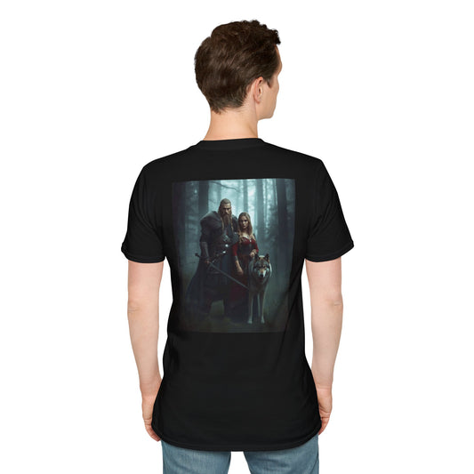 Fantasy Forest Couple T‑Shirt — Medieval Lovers Woodland Portrait