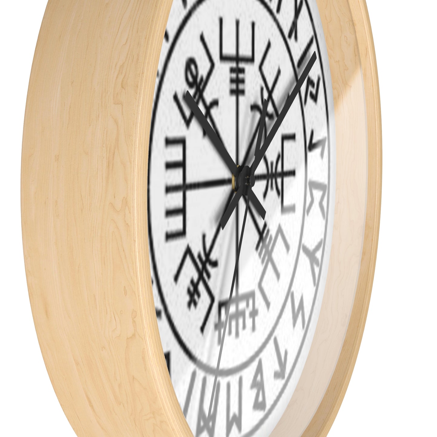 Viking Rune Vegvisir Wall Clock — Nordic Compass Symbol Decor