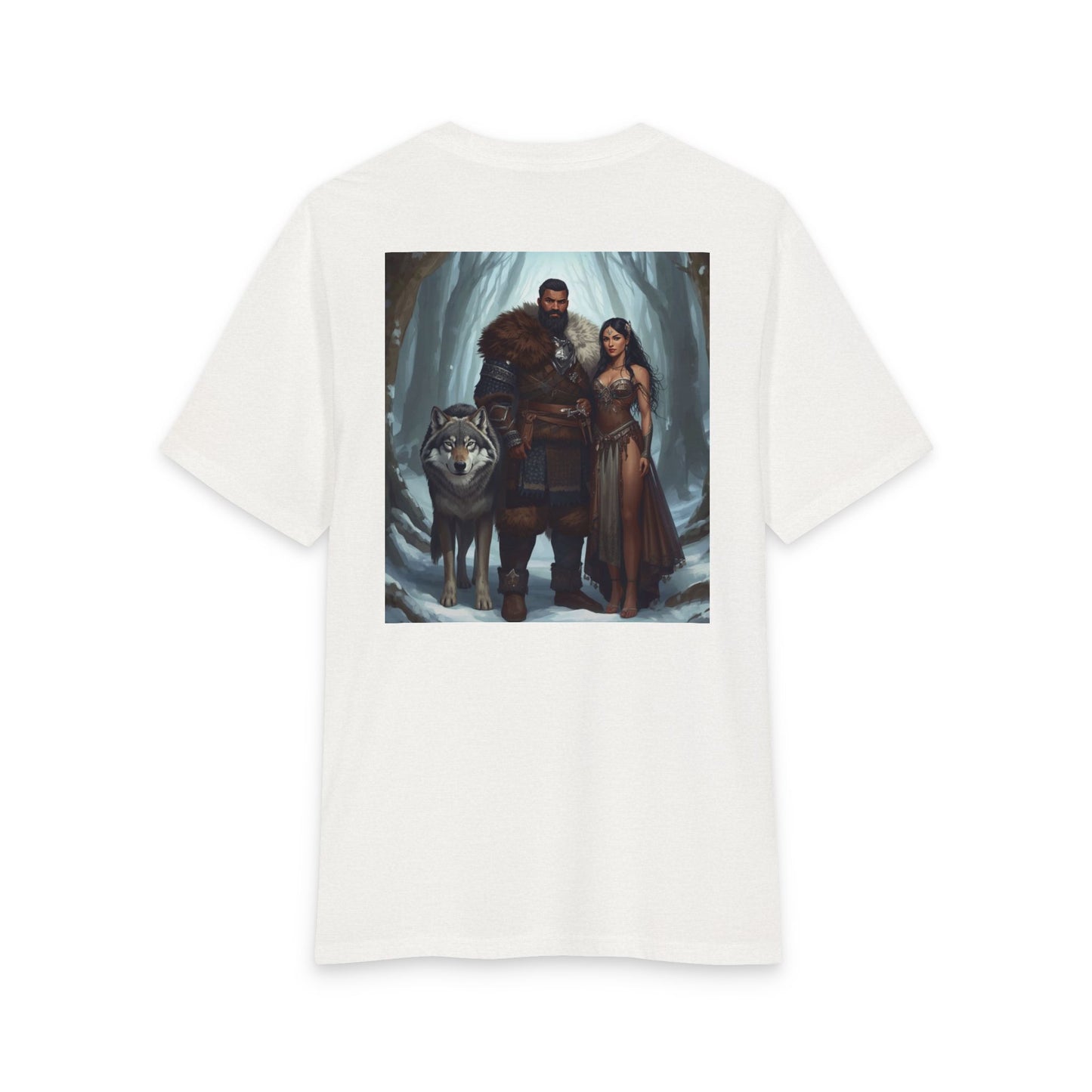 Viking Couple & Wolf Fantasy T-Shirt