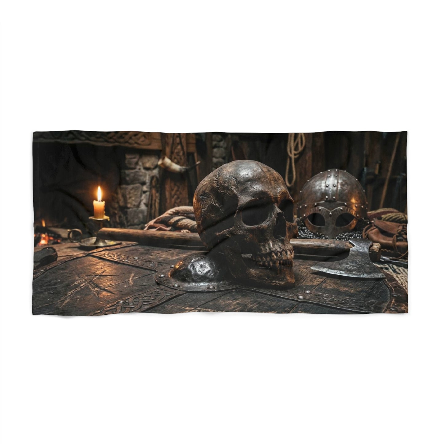 Pirate Skull Beach Towel — Dark Treasure Cove Design
