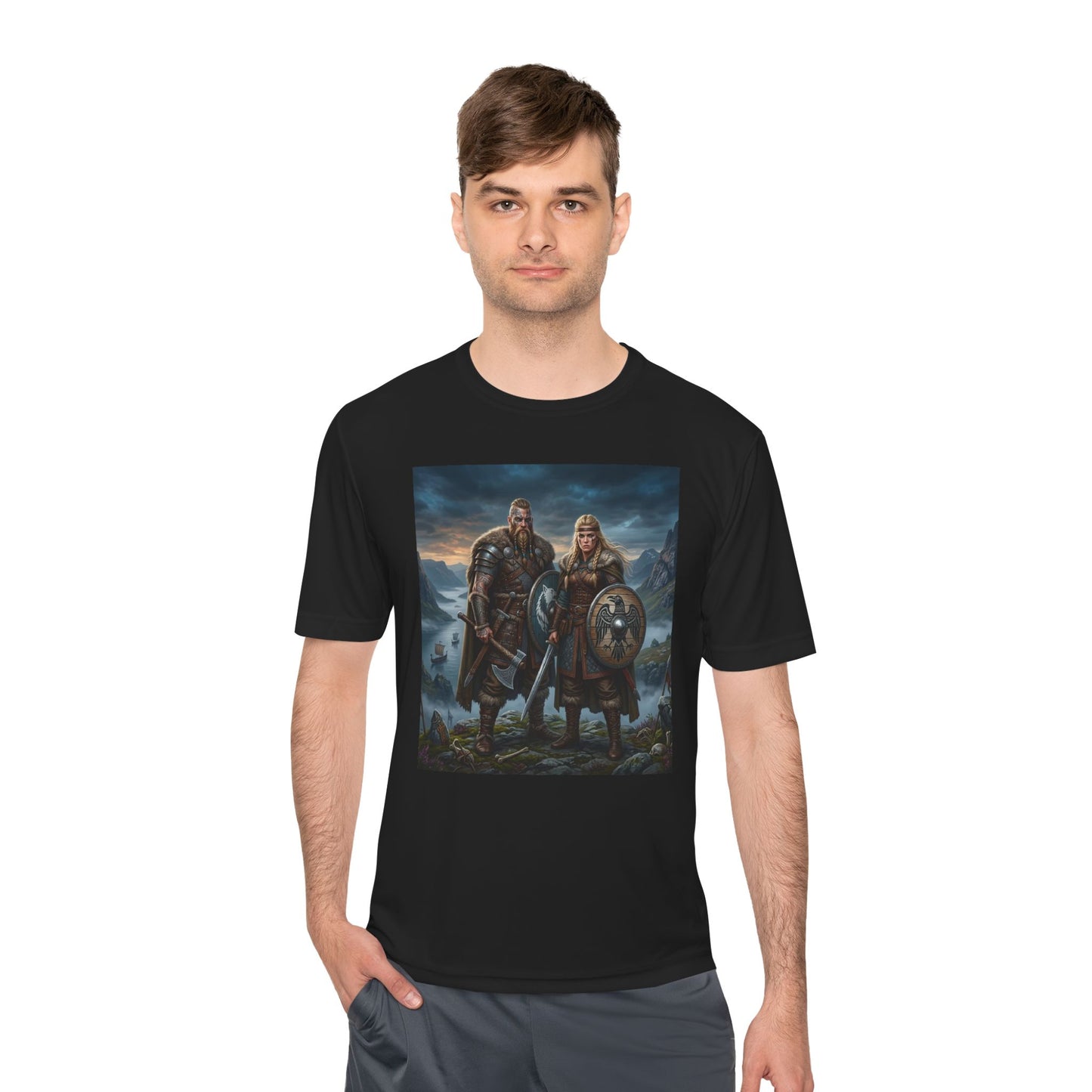 Viking Warriors Graphic Tee — Norse Shield & Axe Mythic T-Shirt