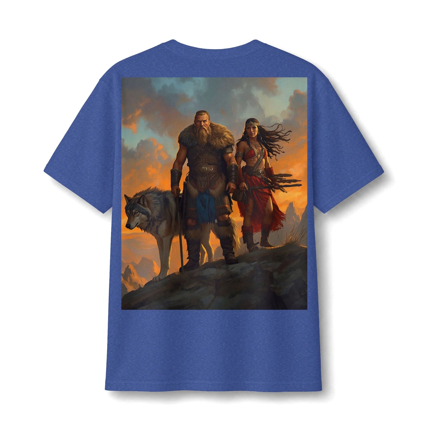 Viking Warriors & Wolf Illustration Tee