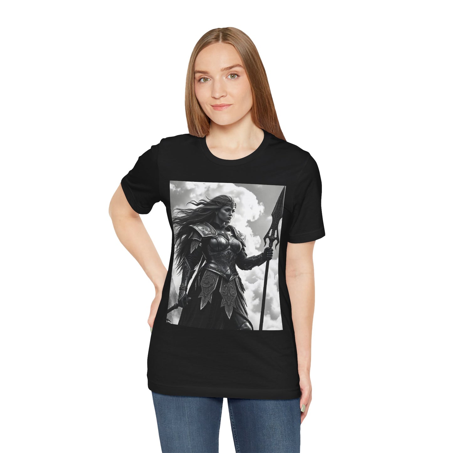 Valkyrie Warrior T-Shirt – Mythic Female Armor Art Tee