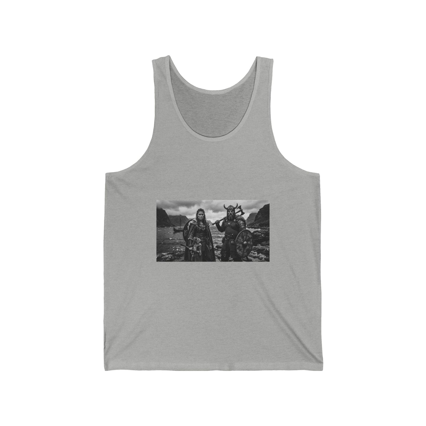 Viking Warriors Photo Tank Top — Norse Shield & Helm Gothic Graphic
