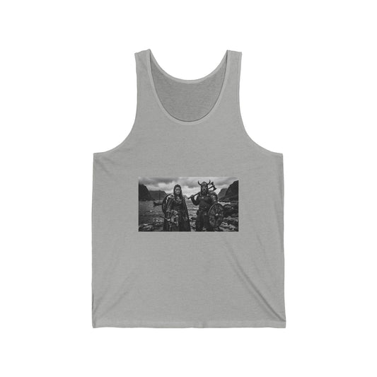 Viking Warriors Photo Tank Top — Norse Shield & Helm Gothic Graphic