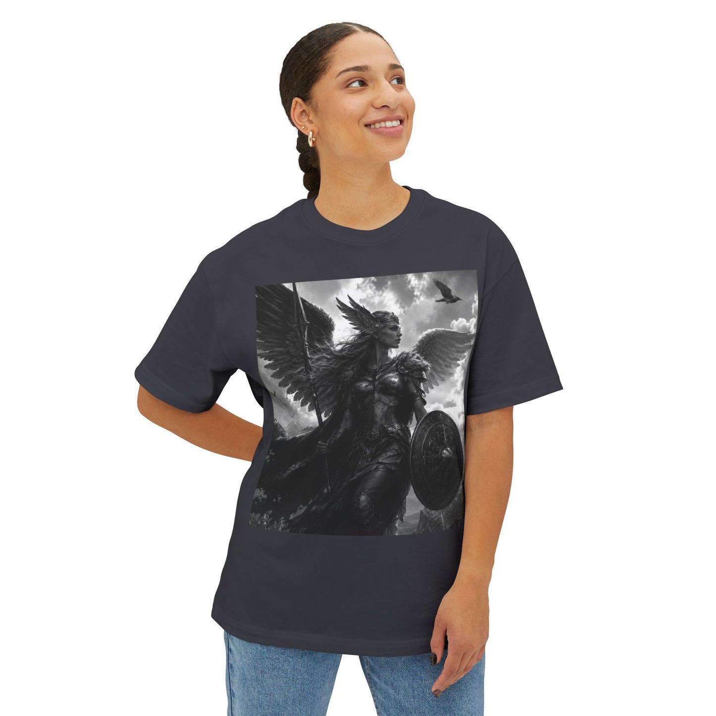 Valkyrie Warrior Tee — Nordic Myth Winged Shield Graphic Shirt