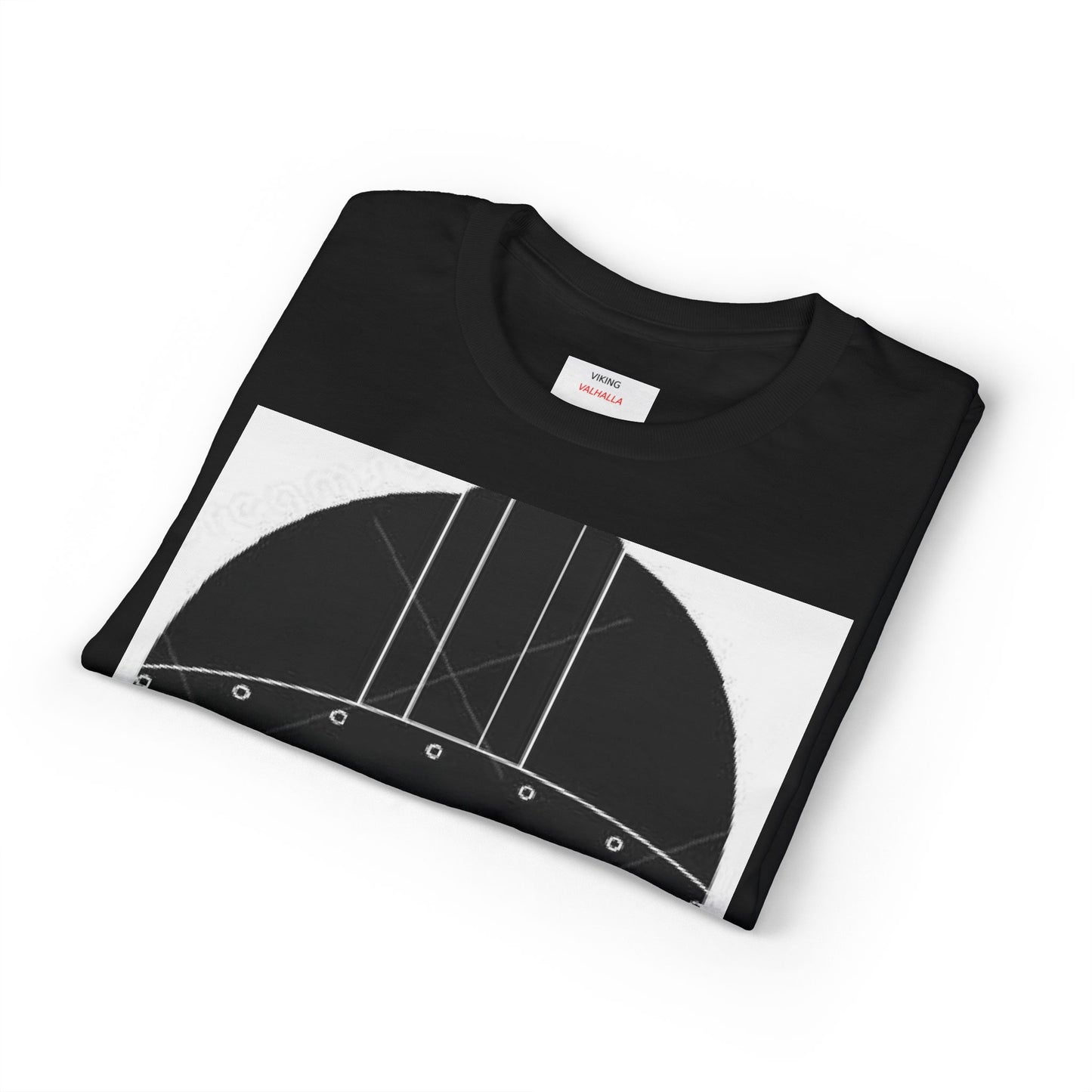 Viking Helmet Graphic T-Shirt — Norse Mask Illustration Tee