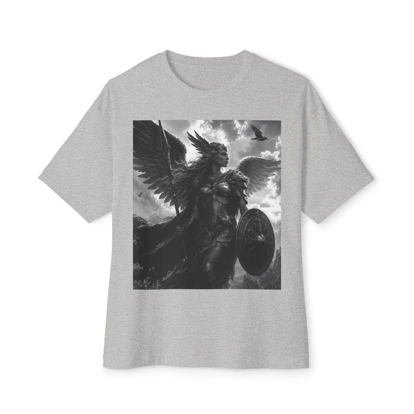 Valkyrie Warrior Tee — Nordic Myth Winged Shield Graphic Shirt