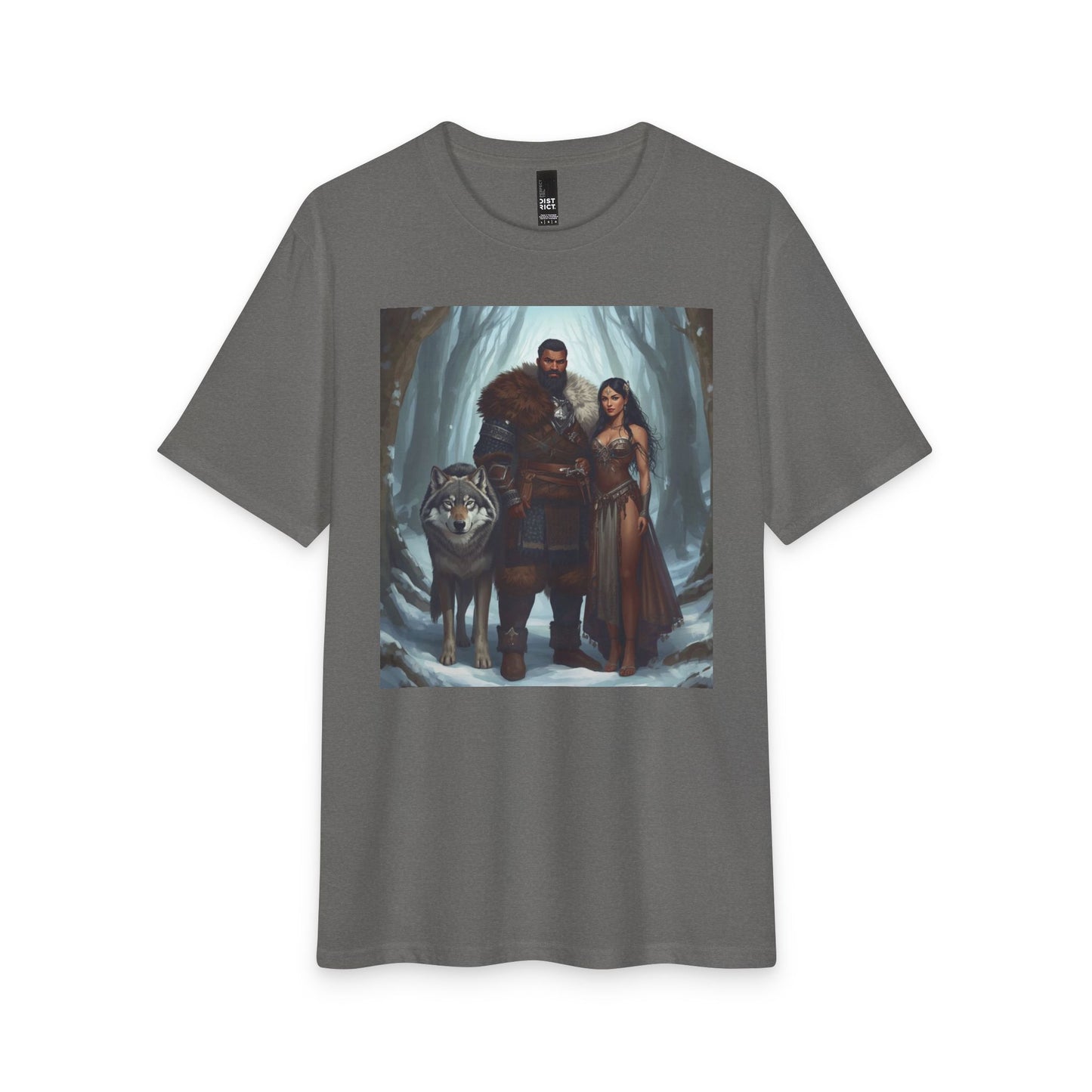 Viking Couple & Wolf Fantasy T-Shirt