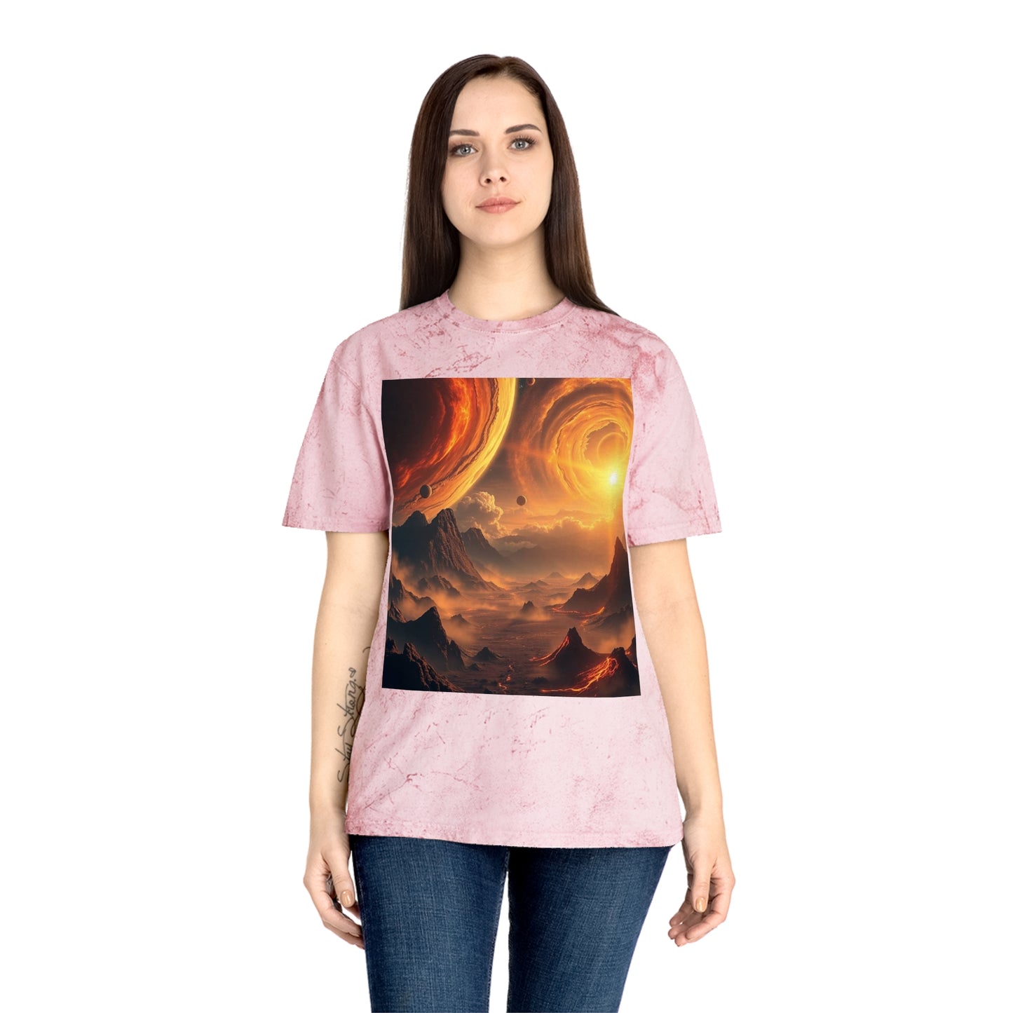 Solar Stormscape Tee — Sci‑Fi Planet Landscape Graphic T-Shirt