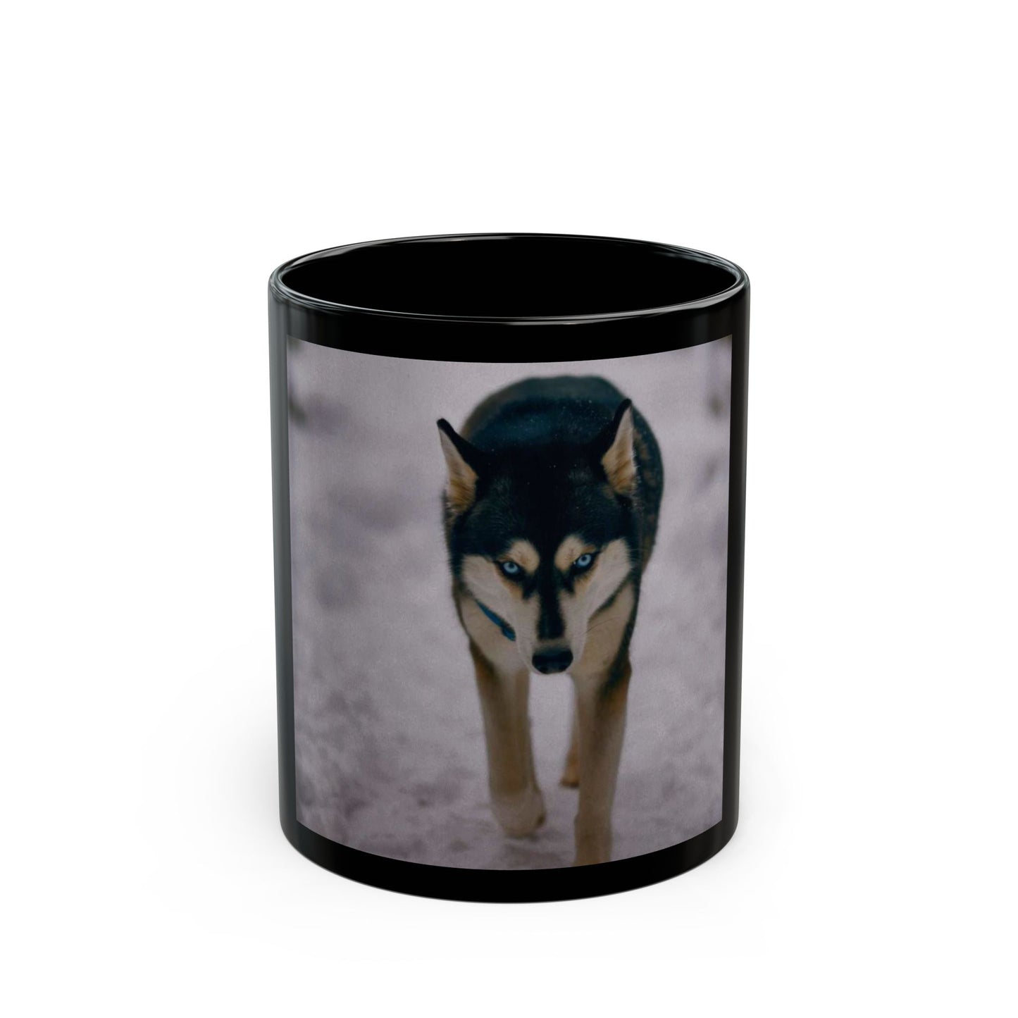 Husky Walk Black Coffee Mug – 11oz/15oz