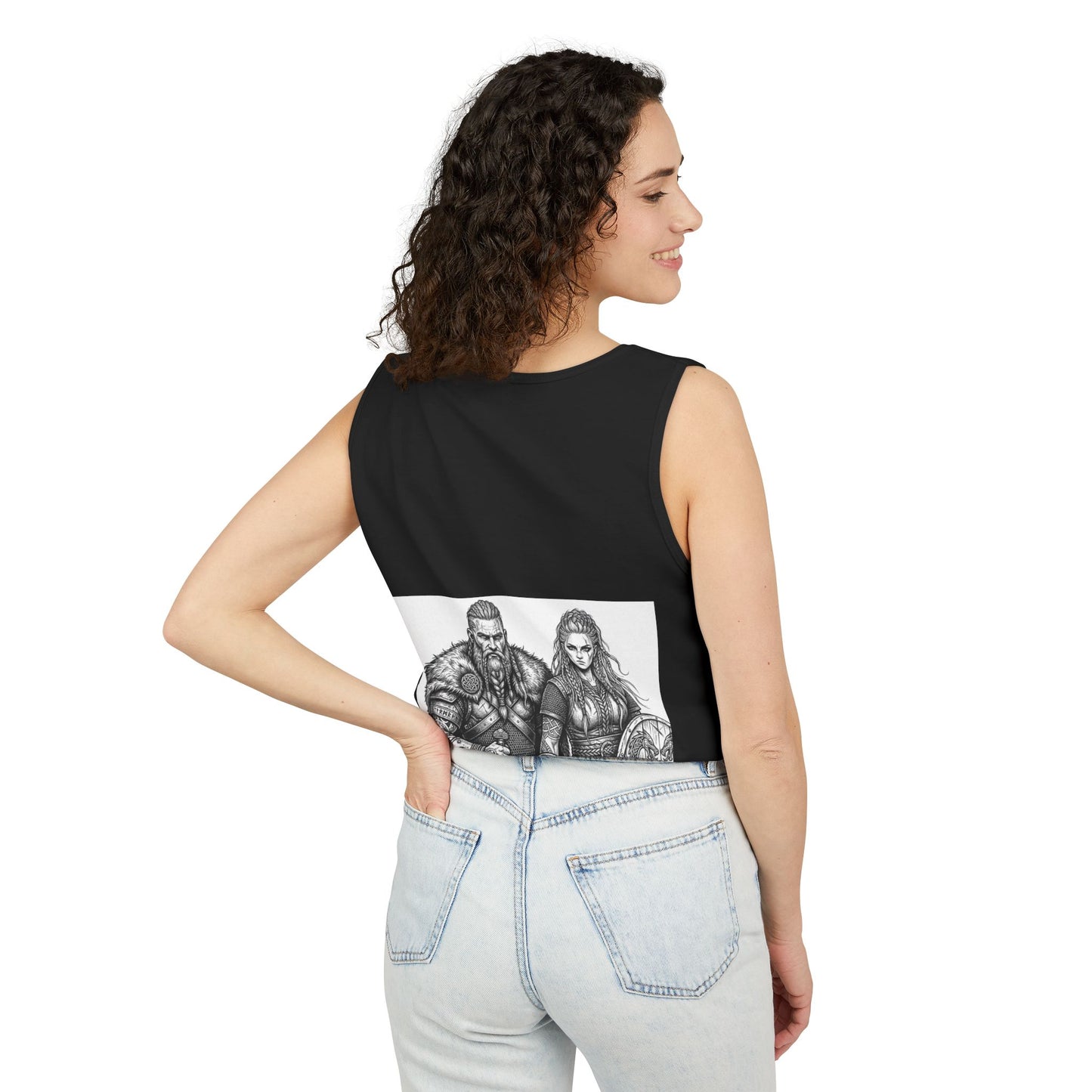 Viking Warriors Tank Top — Norse Couple Illustration Tee