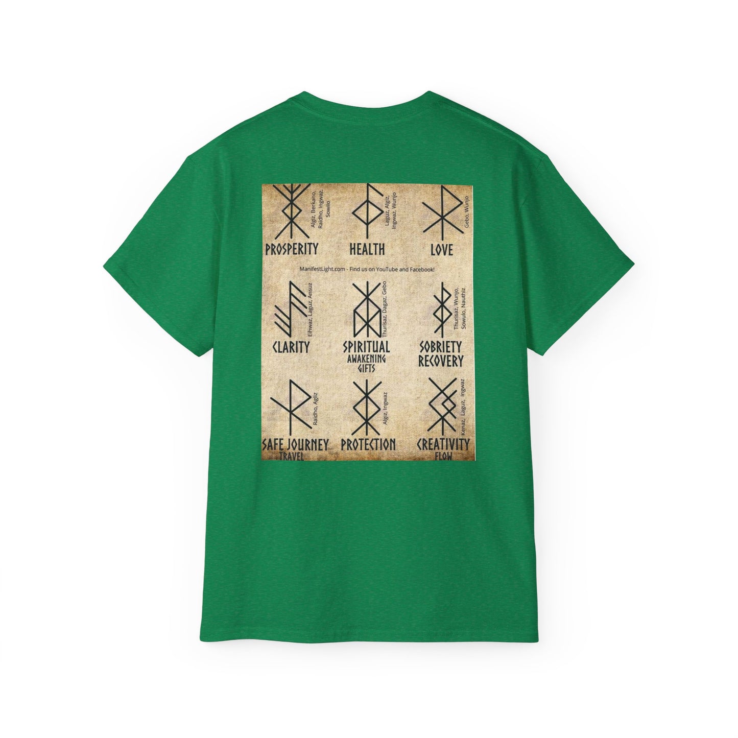 Runic Symbols T‑Shirt — Prosperity, Health & Protection Viking Rune Grid Tee
