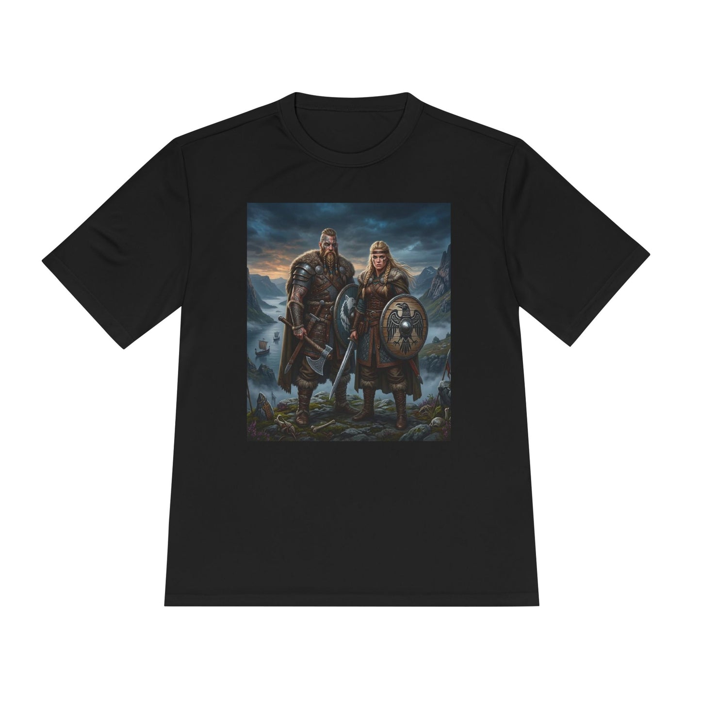 Viking Warriors Graphic Tee — Norse Shield & Axe Mythic T-Shirt