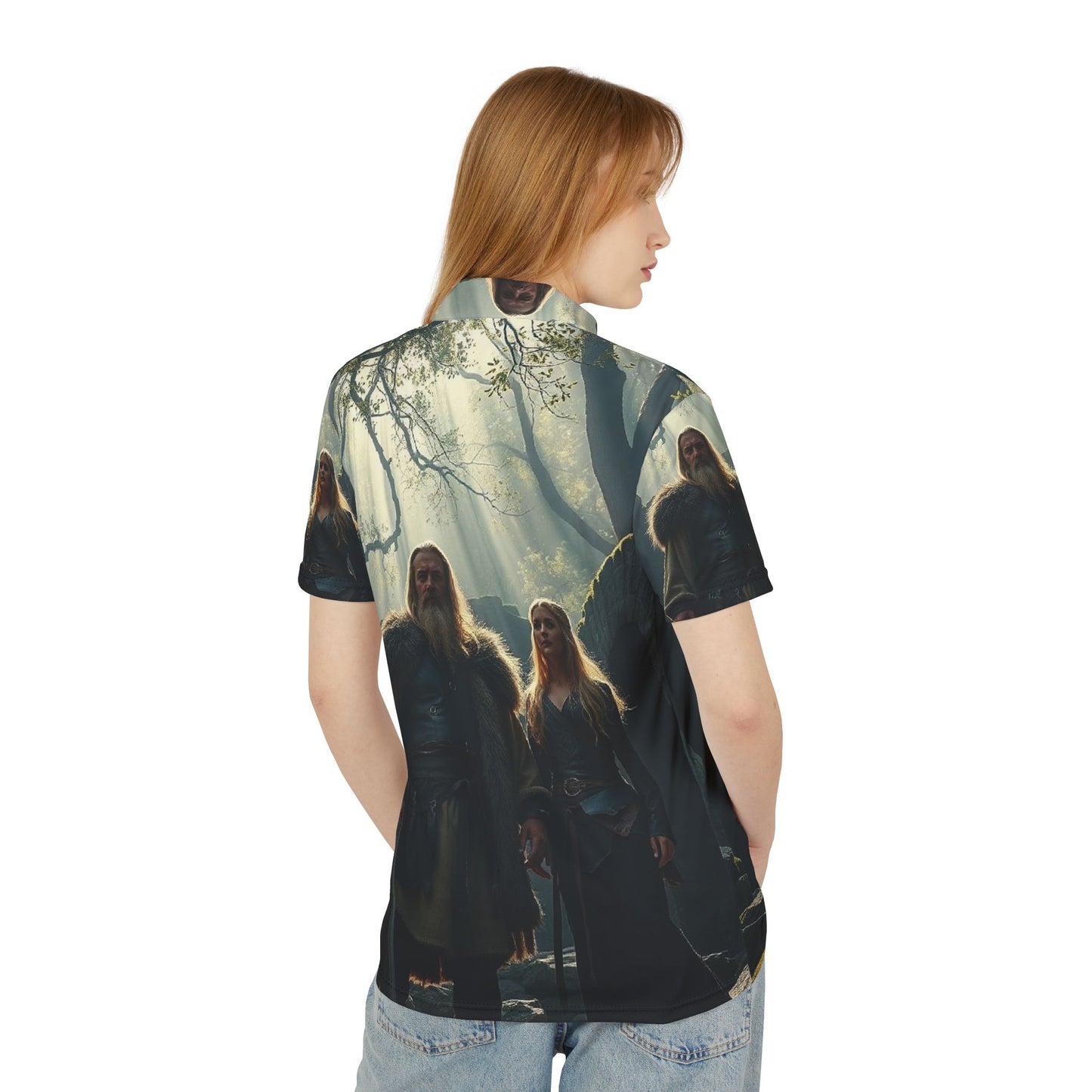 Viking Forest Scene Polo Shirt