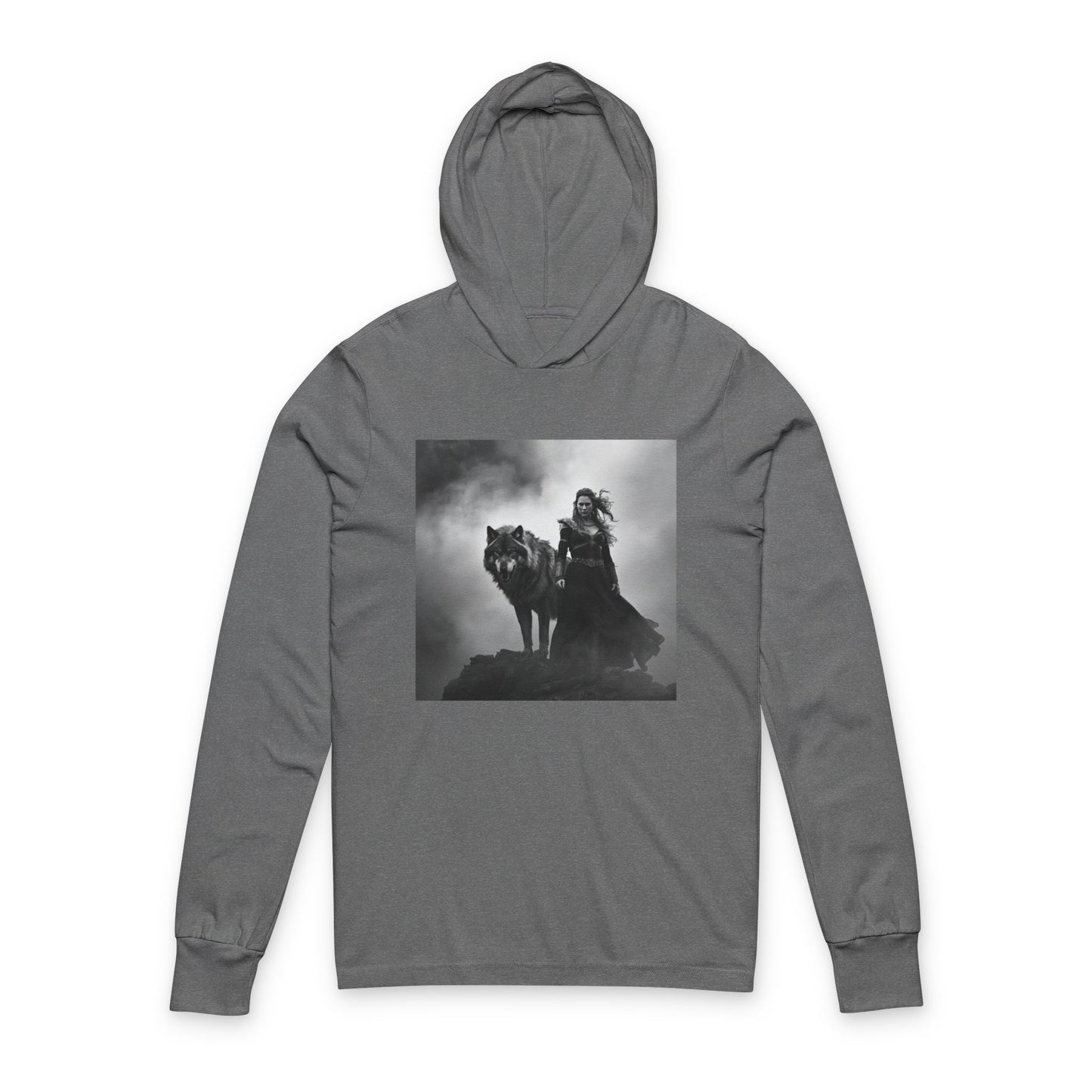 Viking Wolf Rider Hooded Long Sleeve Tee