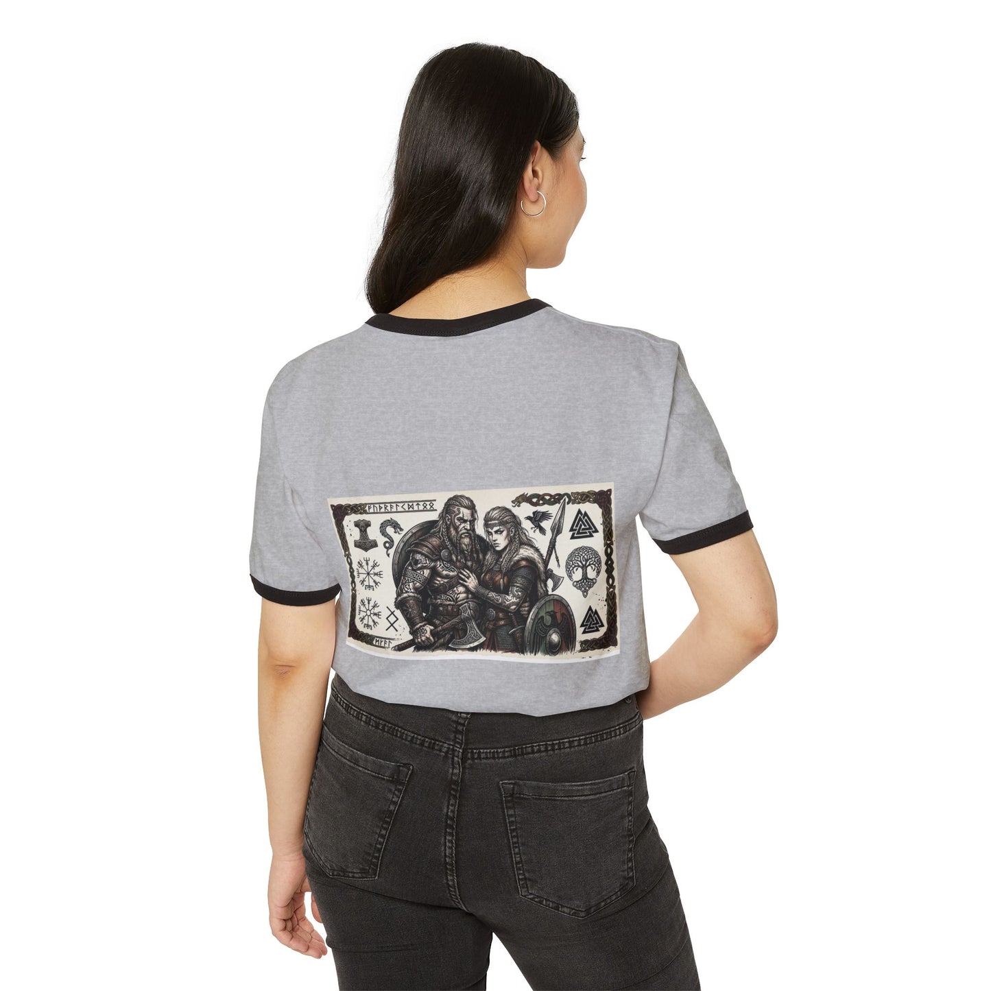 Viking Family Ringer T-Shirt — Norse Shieldmaiden & Warrior Design