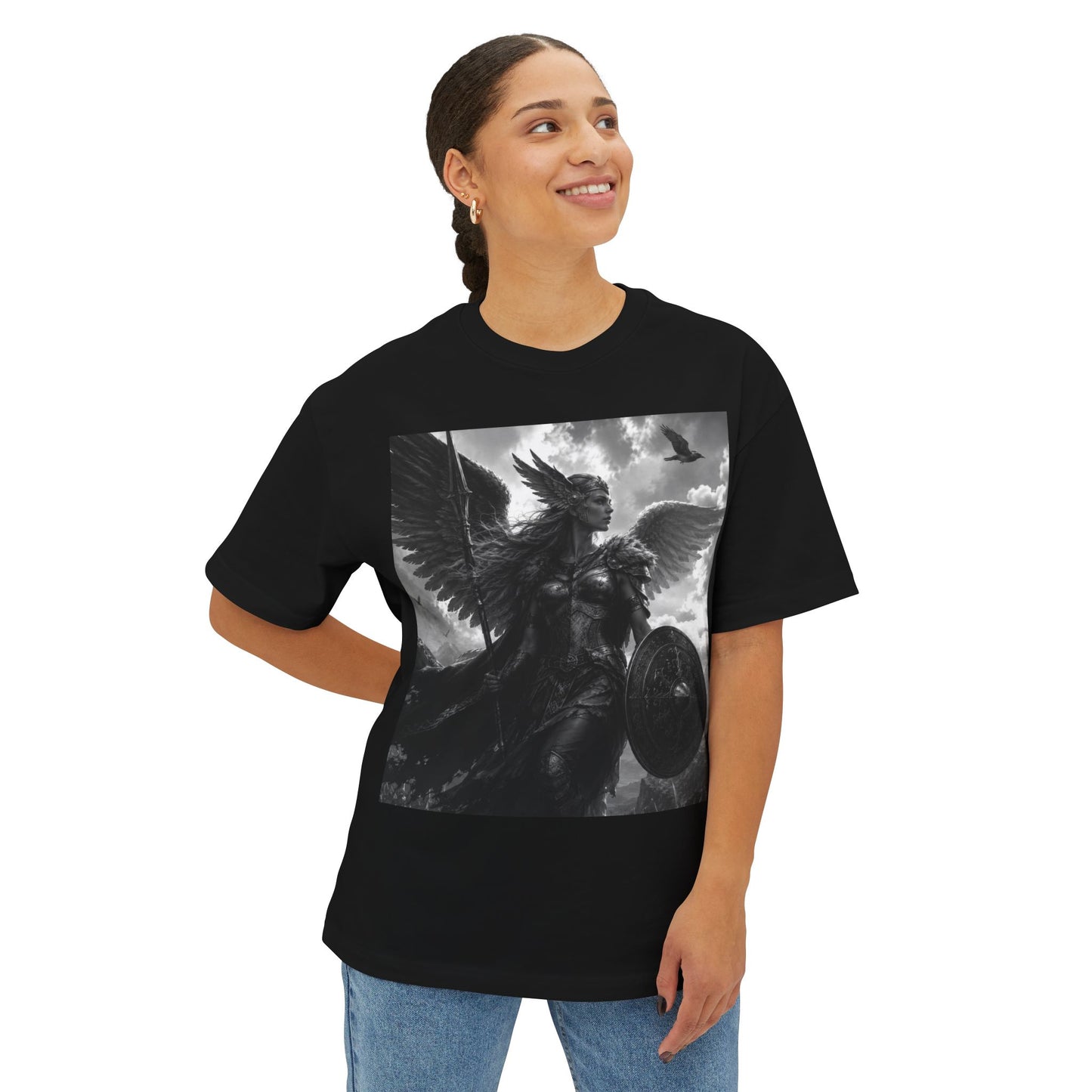 Valkyrie Warrior Tee — Nordic Myth Winged Shield Graphic Shirt