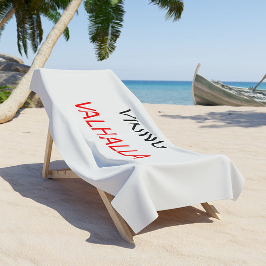 Viking Valhalla Beach Towel — Scandinavian Norse Mythology Pool & Travel Towel