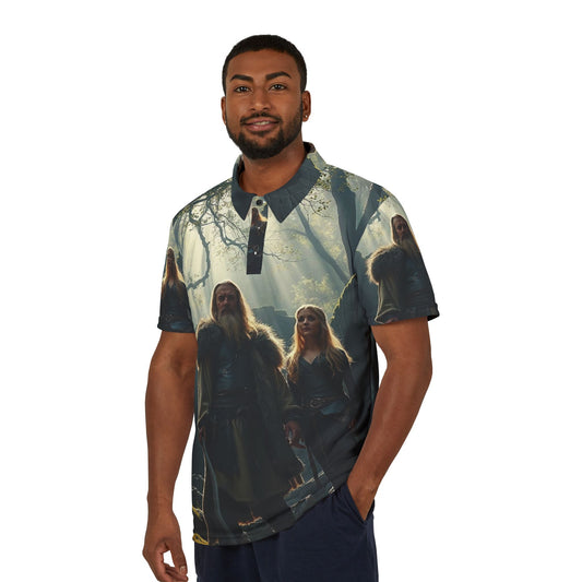 Viking Forest Scene Polo Shirt