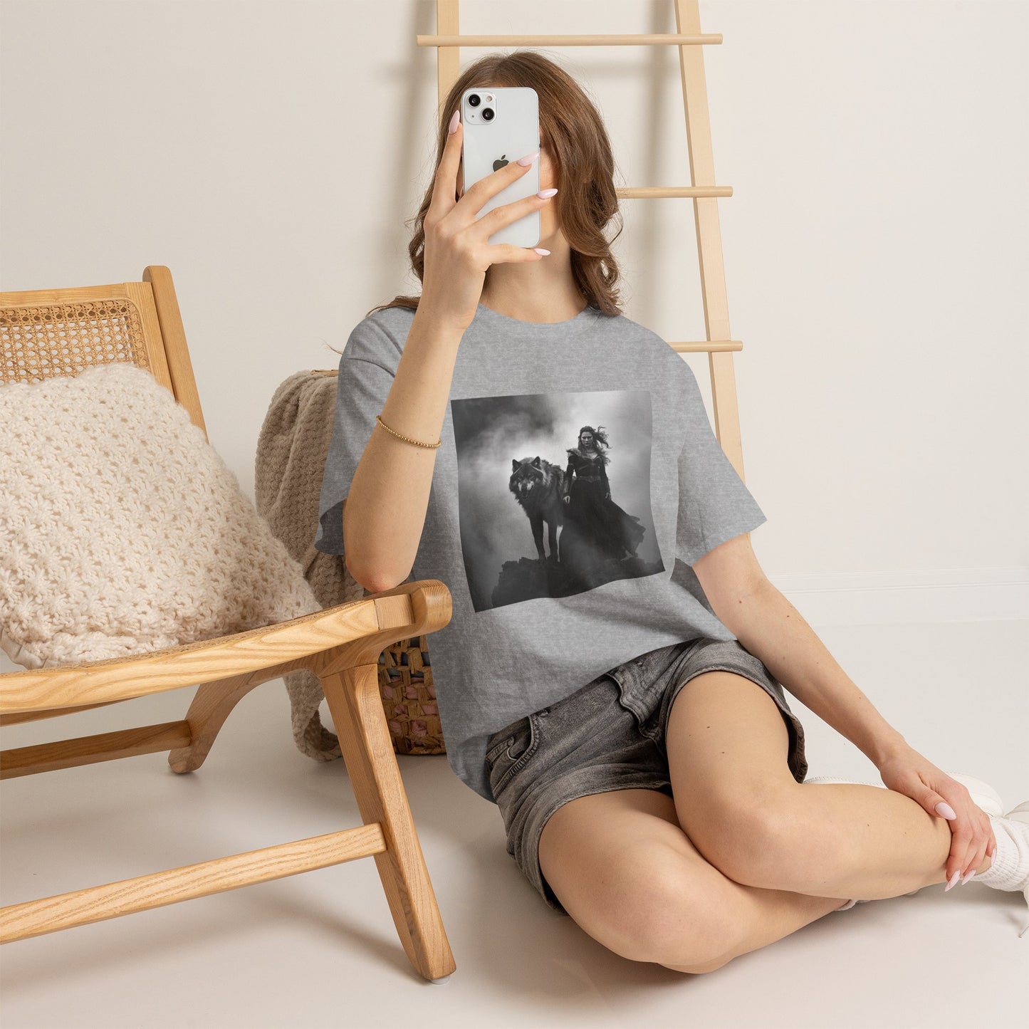 Witch & Wolf T‑Shirt — Gothic Fantasy Graphic Tee