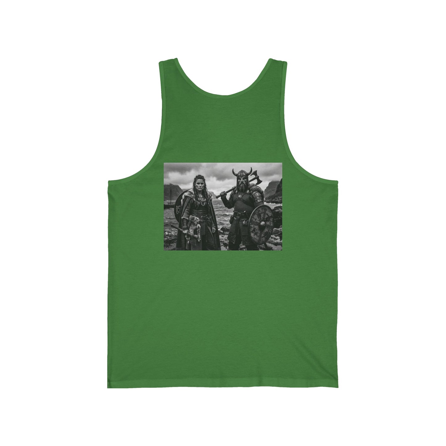 Viking Warriors Photo Tank Top — Norse Shield & Helm Gothic Graphic