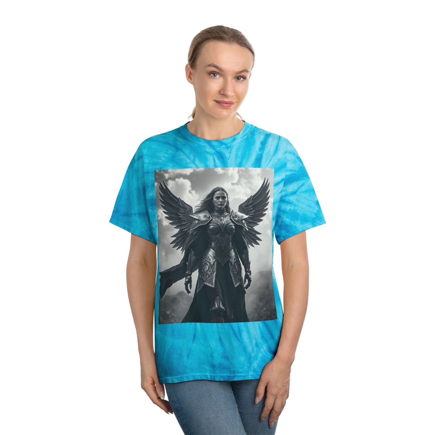 Angel Warrior Tie-Dye Tee — Yellow Cyclone Graphic T-Shirt