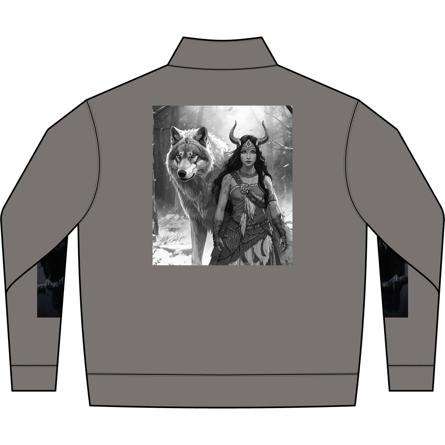 Valkyrie Wolf Half-Zip Sweatshirt