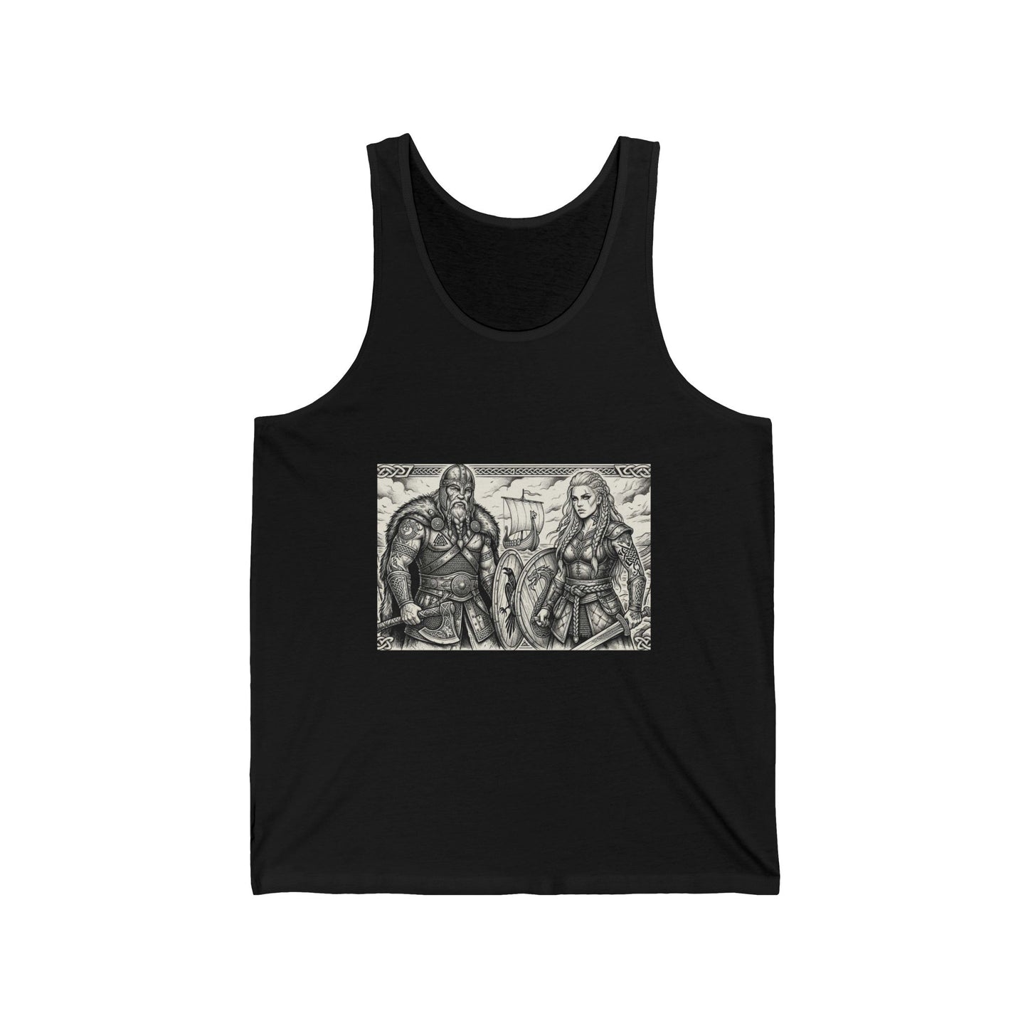Viking Warriors Tank Top — Norse Shieldmaiden & Warrior Illustration