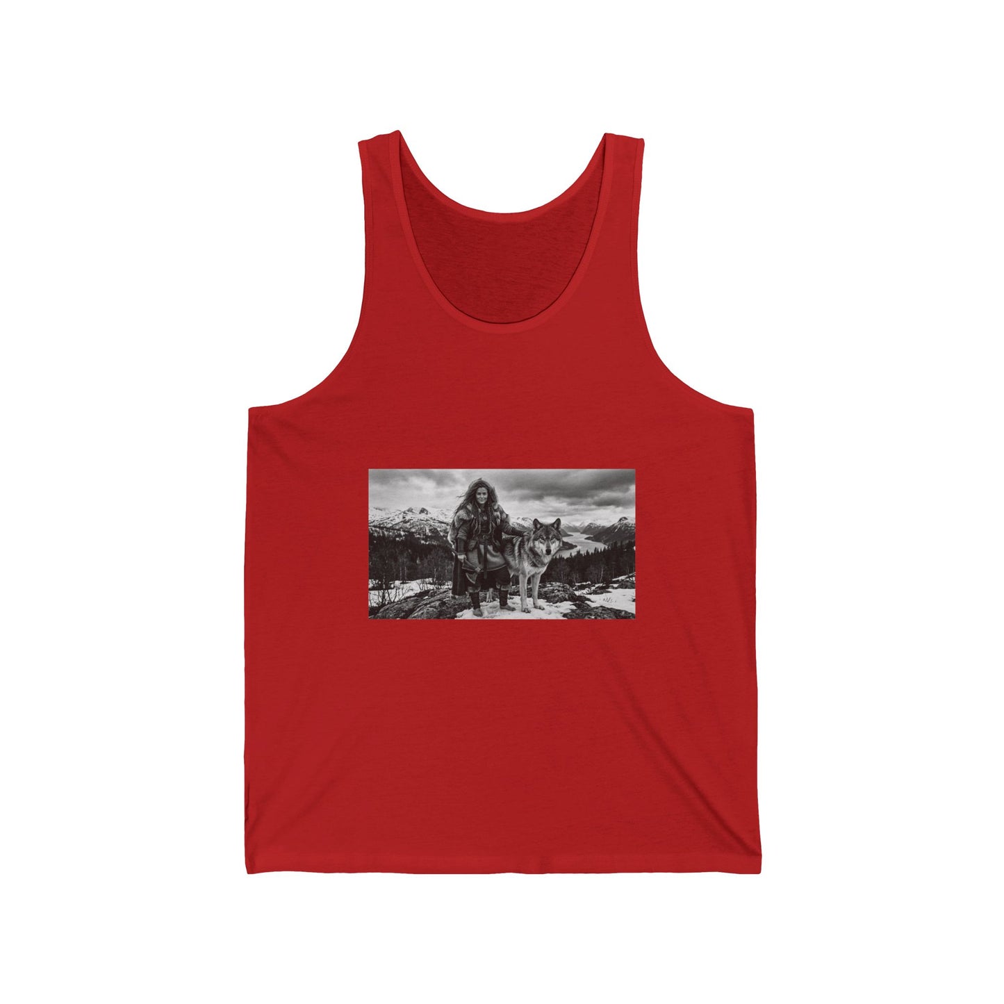 Viking Warrior & Wolf Tank Top — Nordic Mythology Graphic Tank