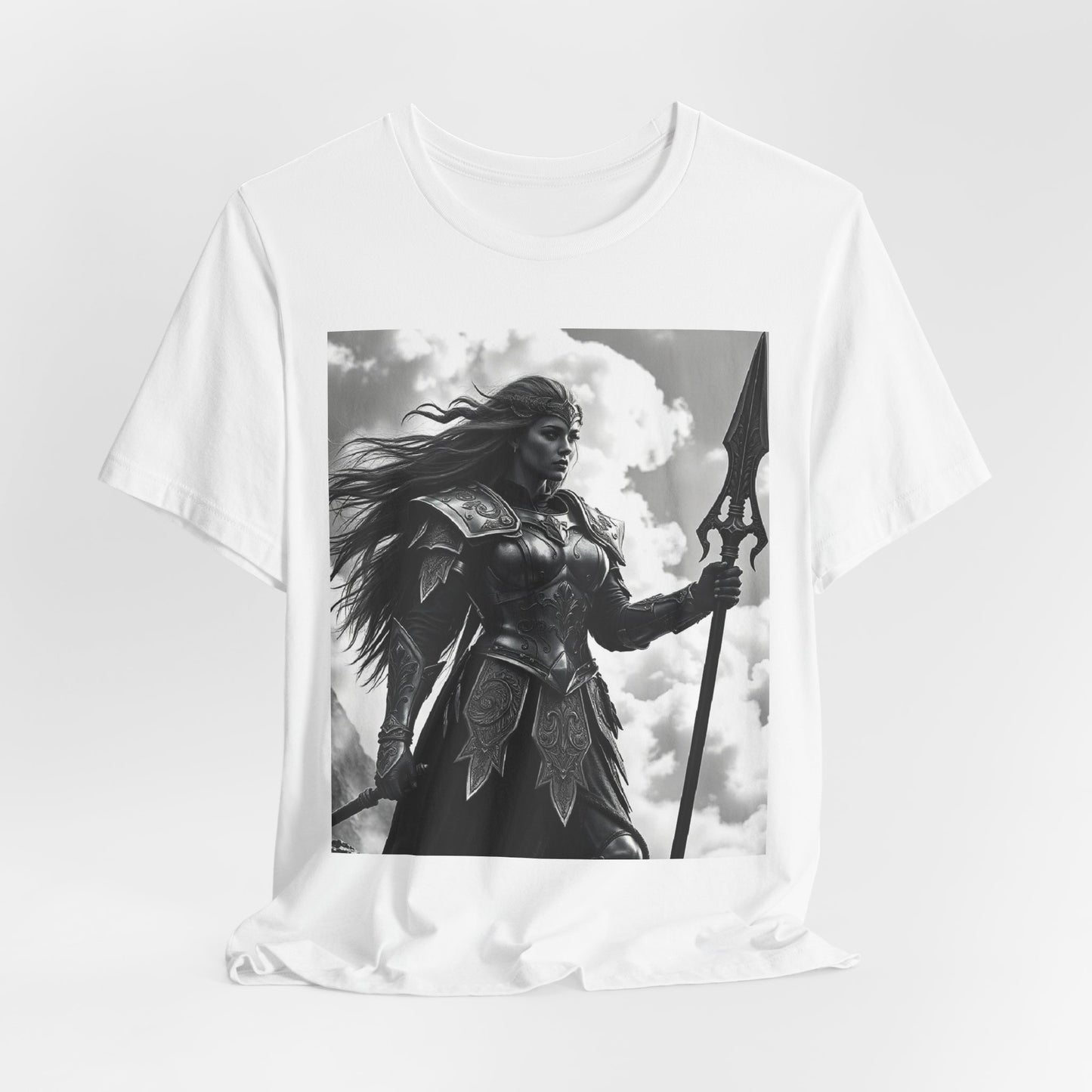 Valkyrie Warrior T-Shirt – Mythic Female Armor Art Tee