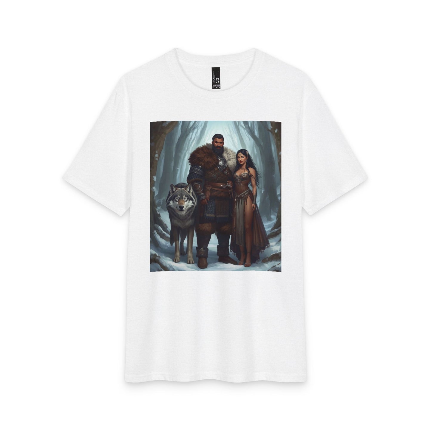 Viking Couple & Wolf Fantasy T-Shirt