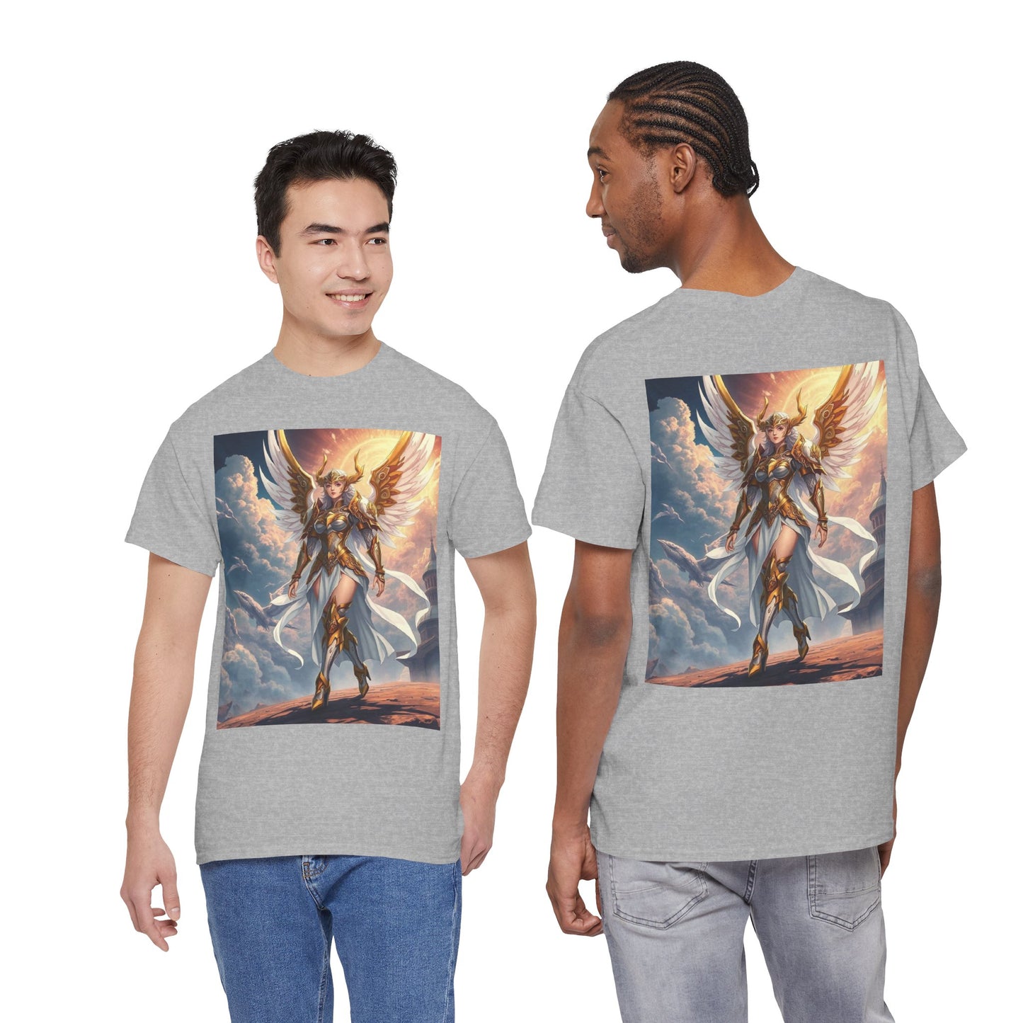 Angel Warrior Graphic Tee — Celestial Valkyrie Mythical Fantasy T-Shirt