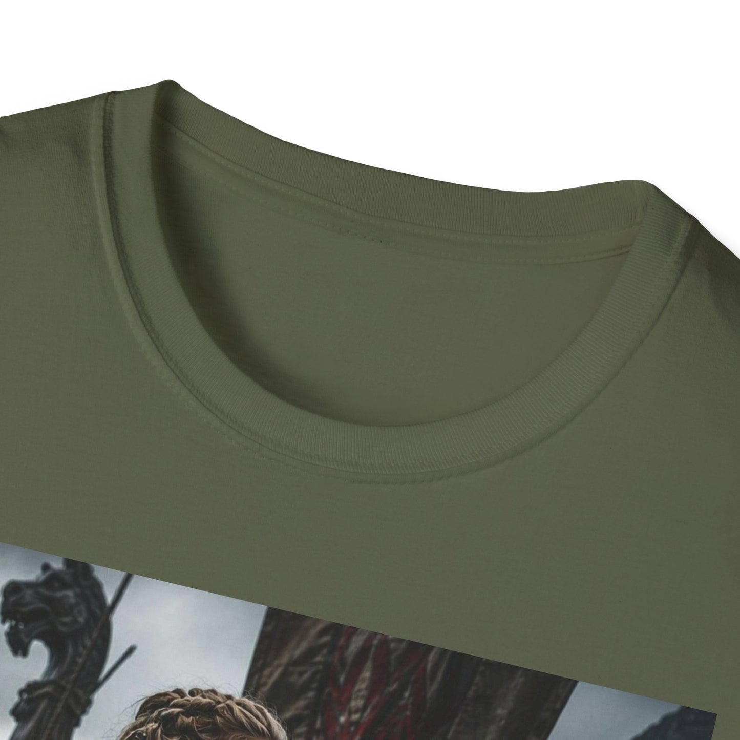 Viking Shieldmaiden Graphic T‑Shirt — Woman Holding Skull Norse Warrior Art