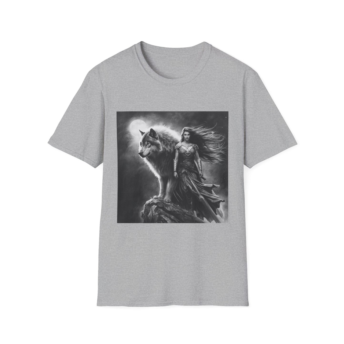 Wolf Guardian T-Shirt — Mystic Woman and Wolf Graphic Tee
