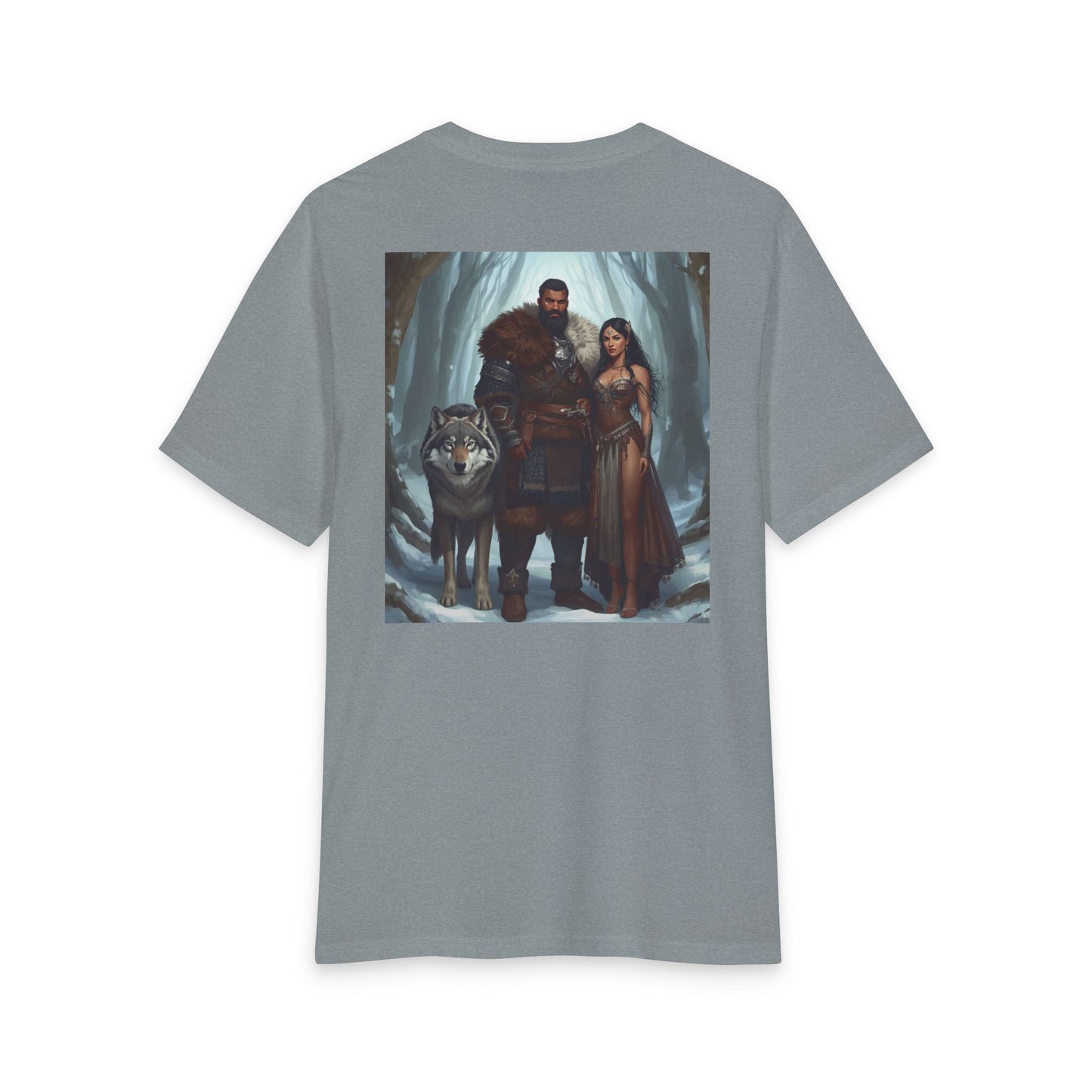 Viking Couple & Wolf Fantasy T-Shirt