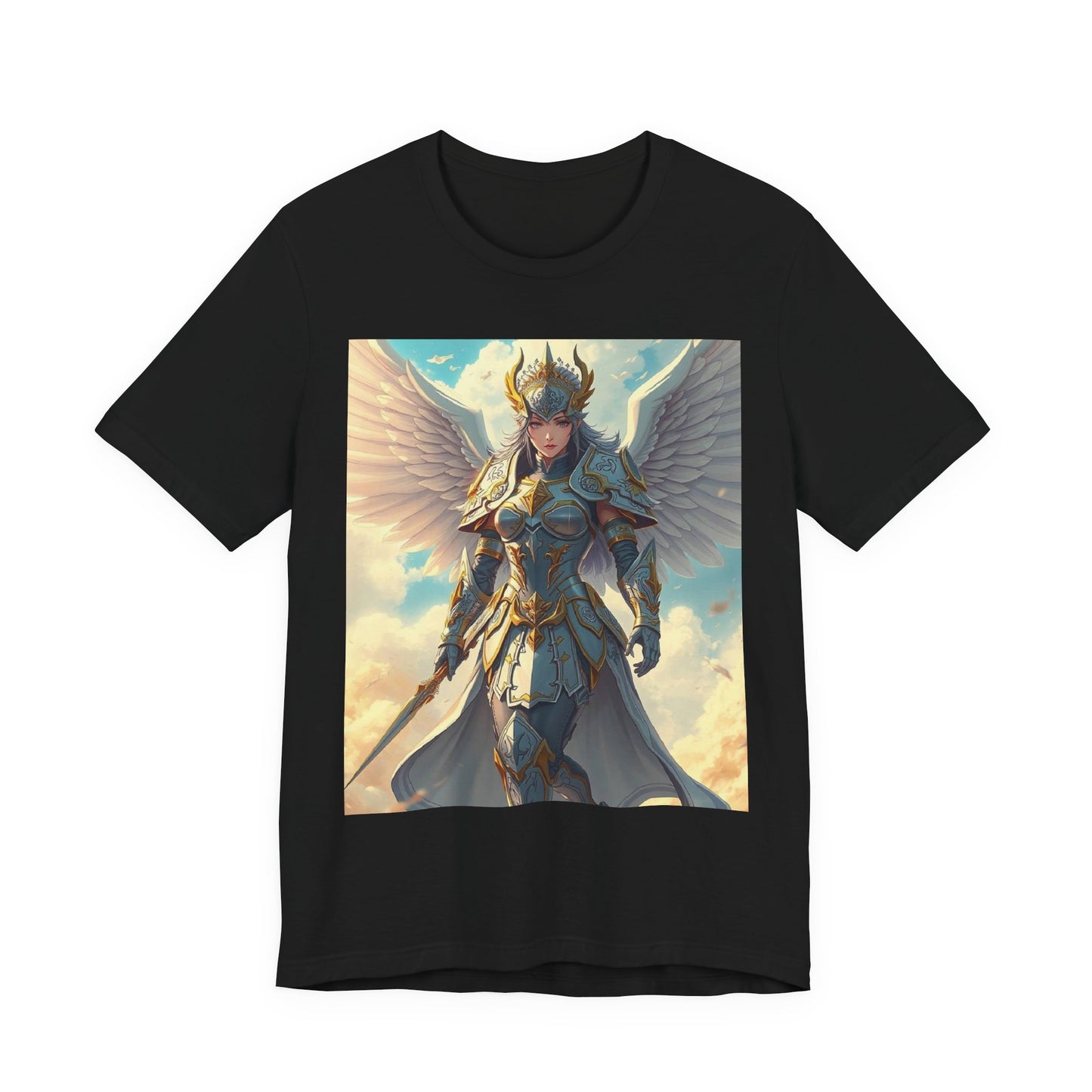 Angel Warrior T-Shirt — Fantasy Valkyrie Winged Armor Graphic Tee