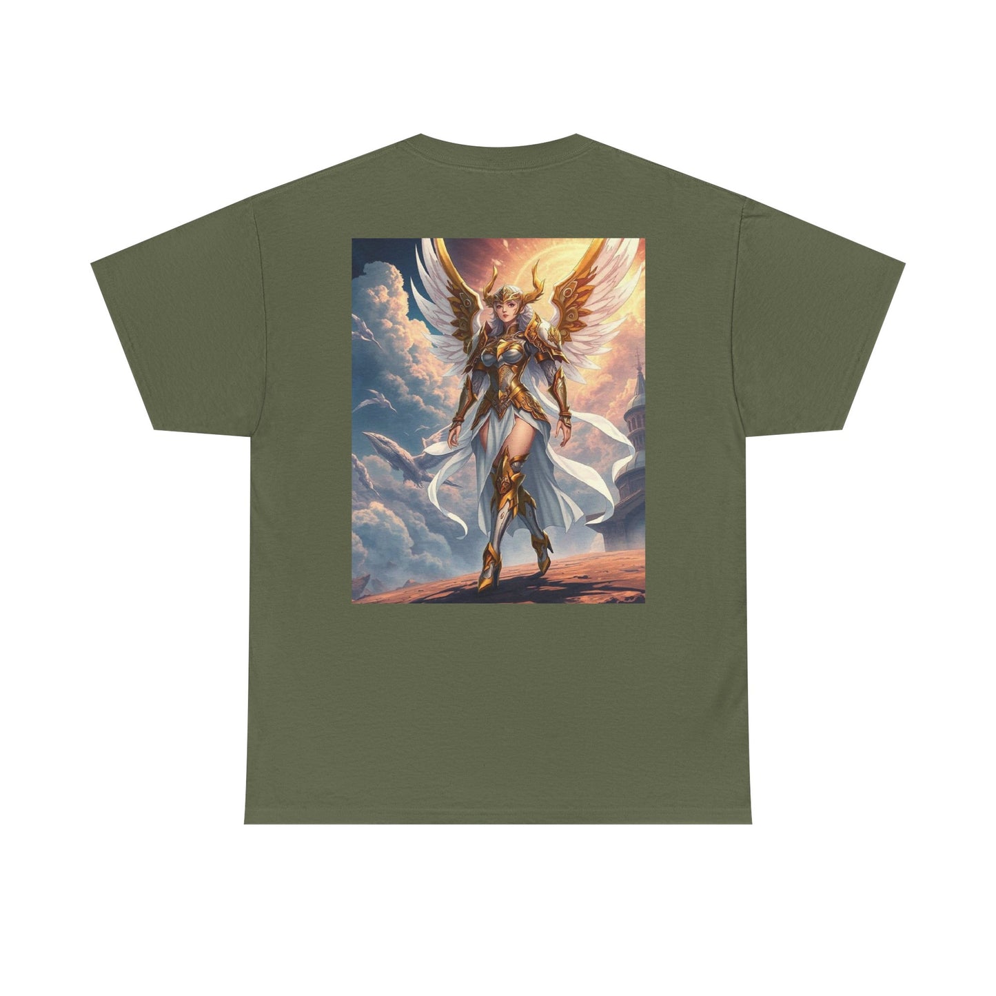 Angel Warrior Graphic Tee — Celestial Valkyrie Mythical Fantasy T-Shirt