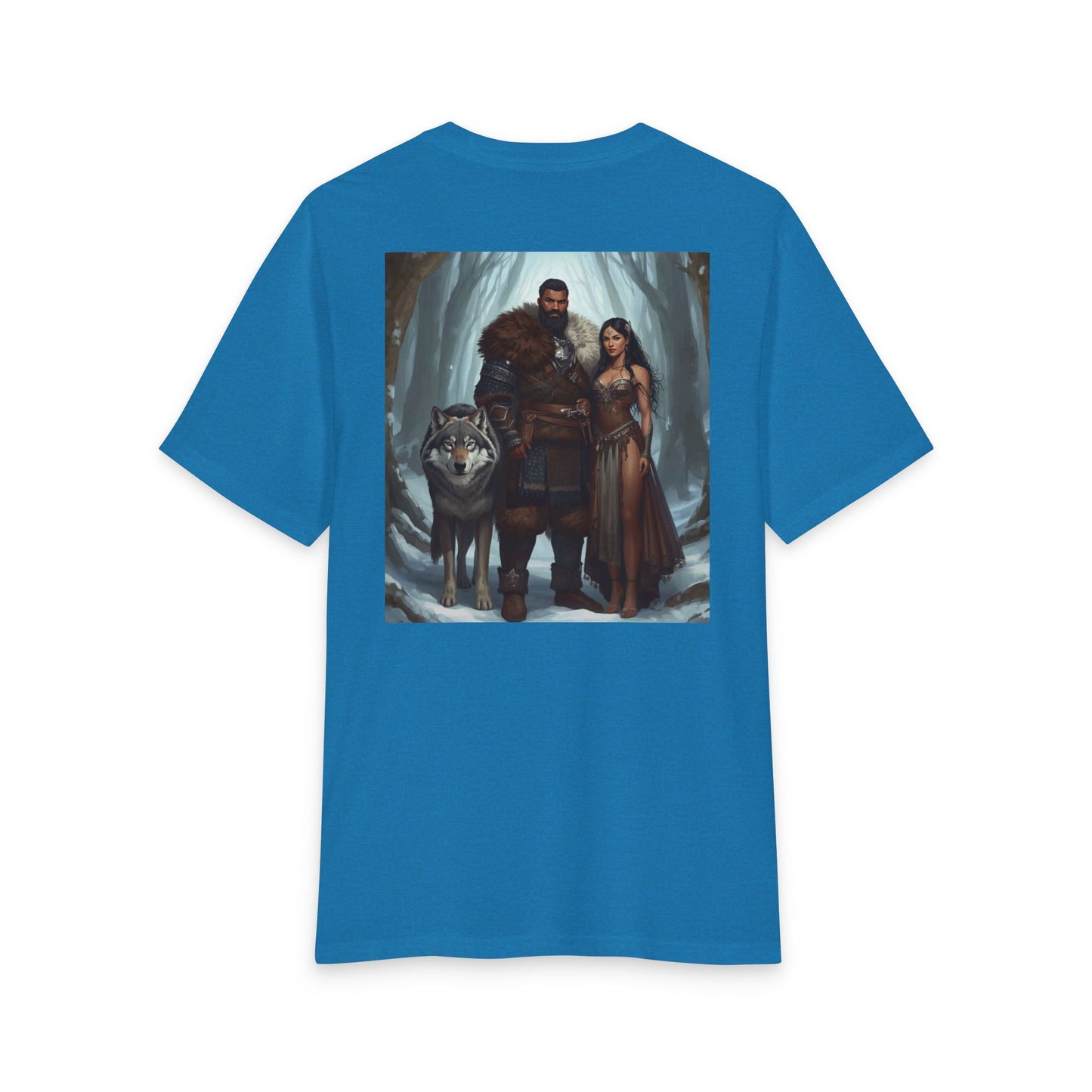 Viking Couple & Wolf Fantasy T-Shirt