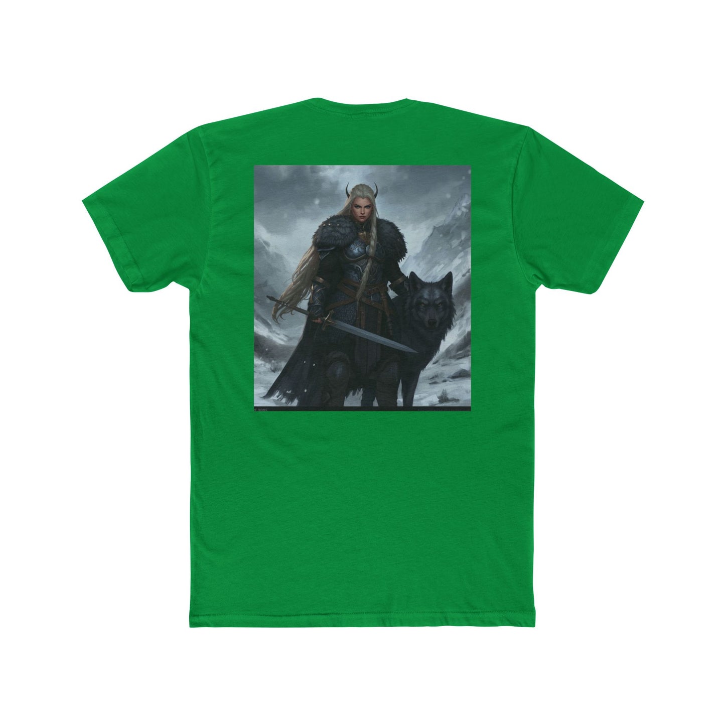 Viking Warrior & Wolf Graphic Tee — Norse Fantasy Sword T‑Shirt