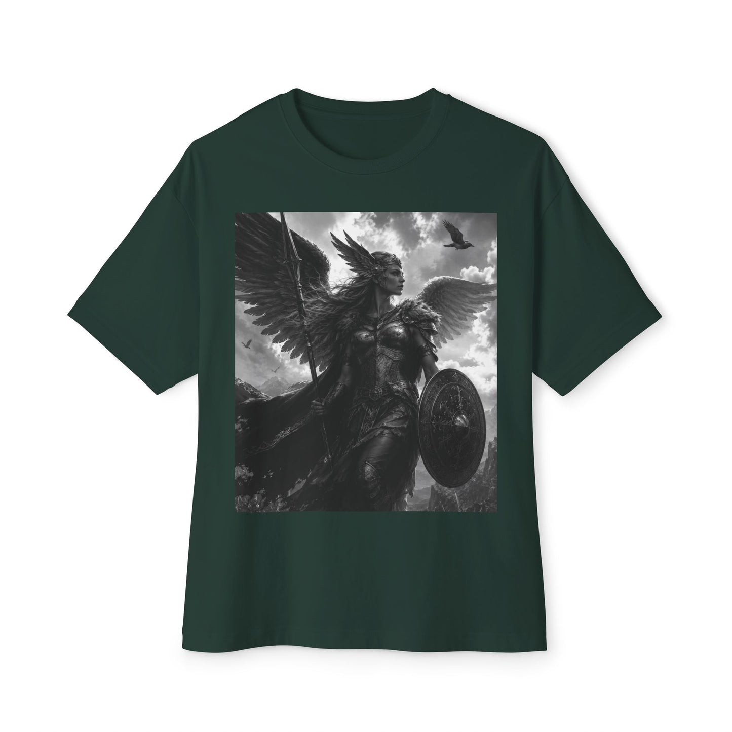Valkyrie Warrior Tee — Nordic Myth Winged Shield Graphic Shirt