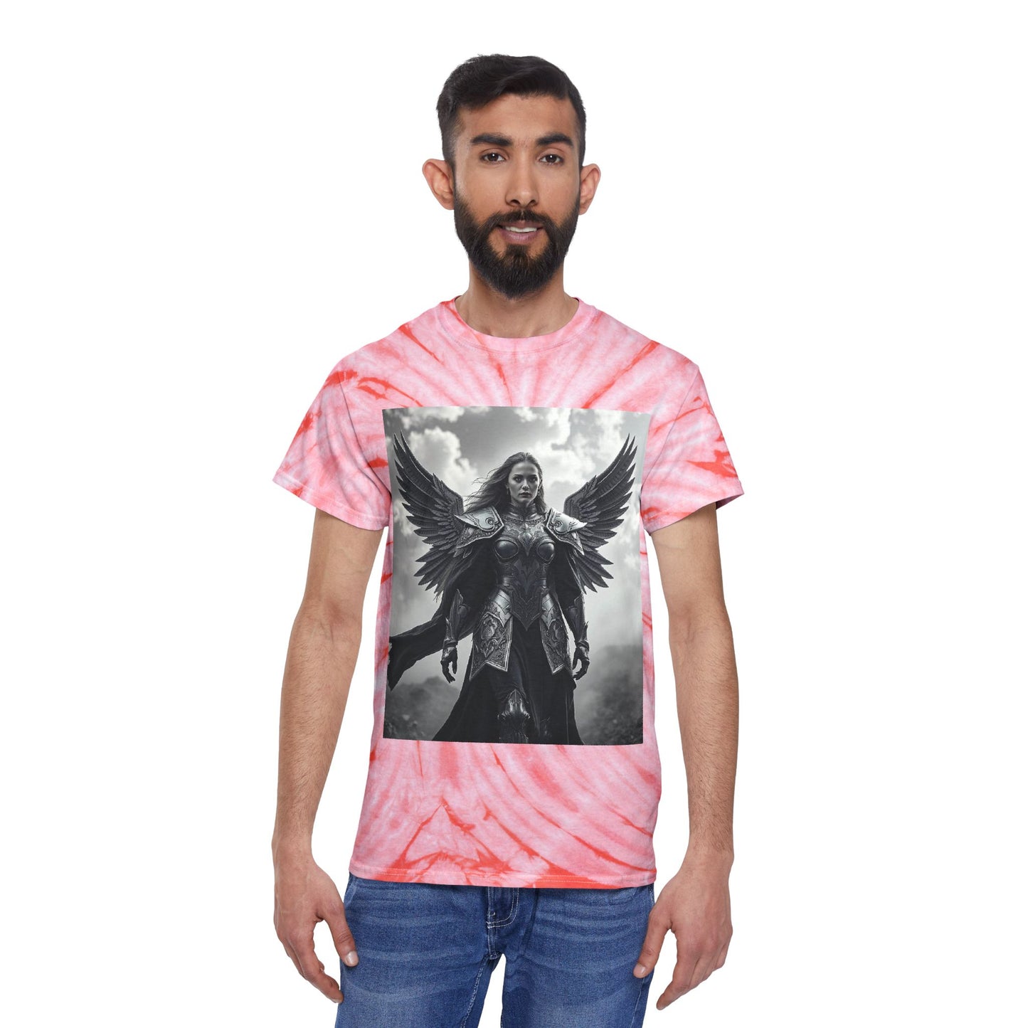 Angel Warrior Tie-Dye Tee — Yellow Cyclone Graphic T-Shirt