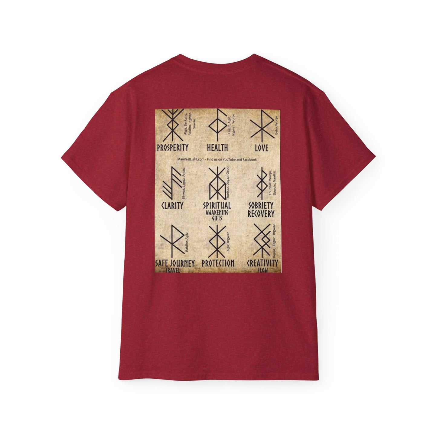 Runic Symbols T‑Shirt — Prosperity, Health & Protection Viking Rune Grid Tee