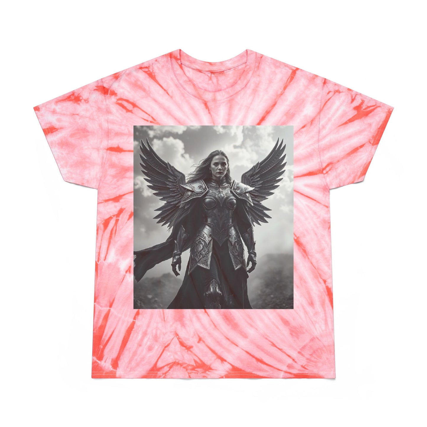 Angel Warrior Tie-Dye Tee — Yellow Cyclone Graphic T-Shirt